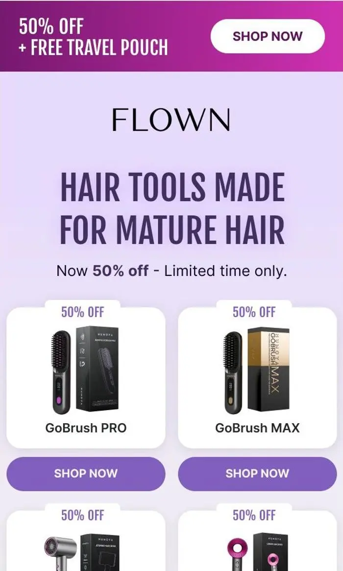 FLOWN: Hair tools made for mature hair