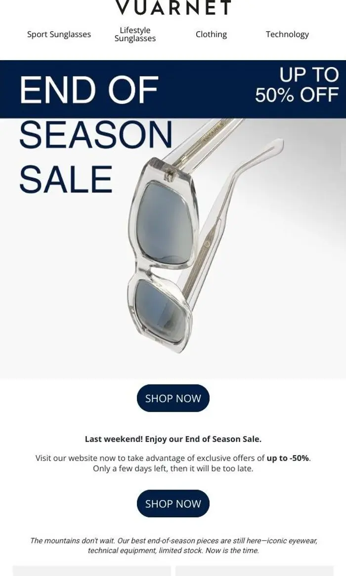 Vuarnet: Last Weekend to shop | End of Season Sale