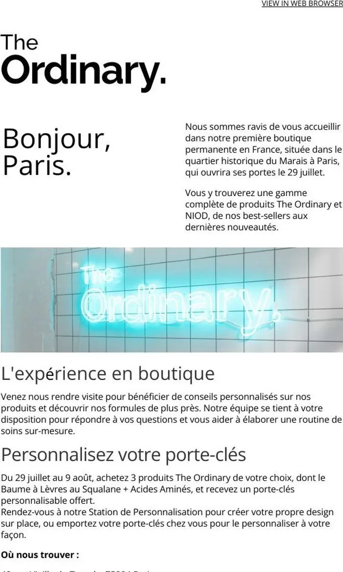 The Ordinary: Notre première boutique ouvre bientôt ​​​à Paris.
