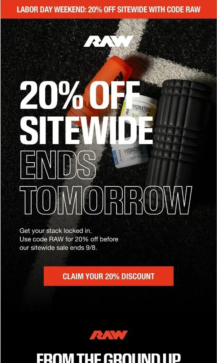 Raw Nutrition: One day left for 20% off