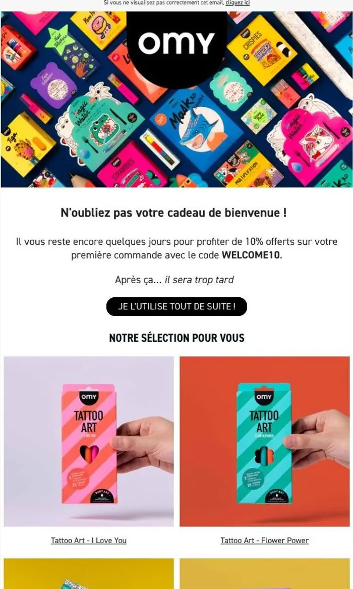 OMY France: -10% sur votre première commande 🌟