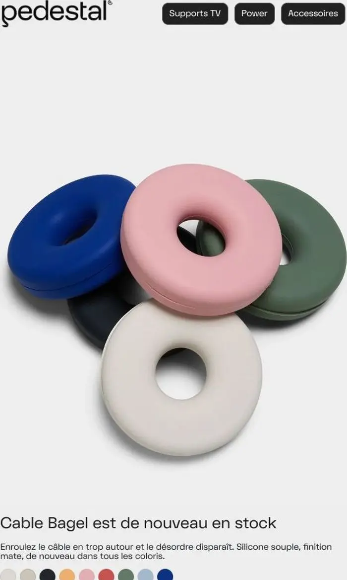 Pedestal - Supports TV élégants: Cable Bagel est de retour