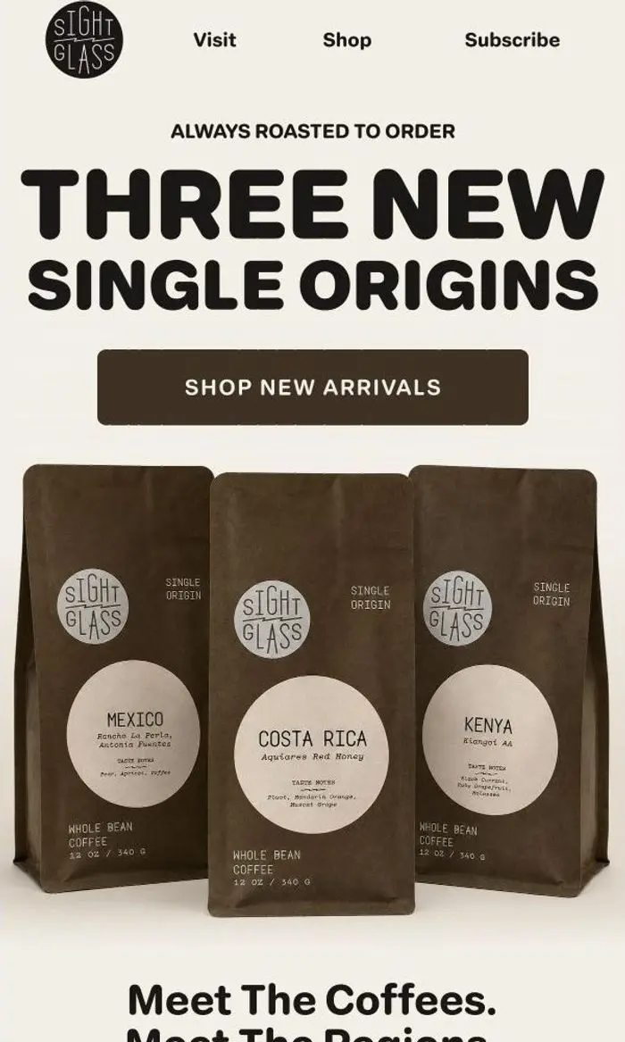 Sightglass Coffee: Just dropped: three new seasonal coffees