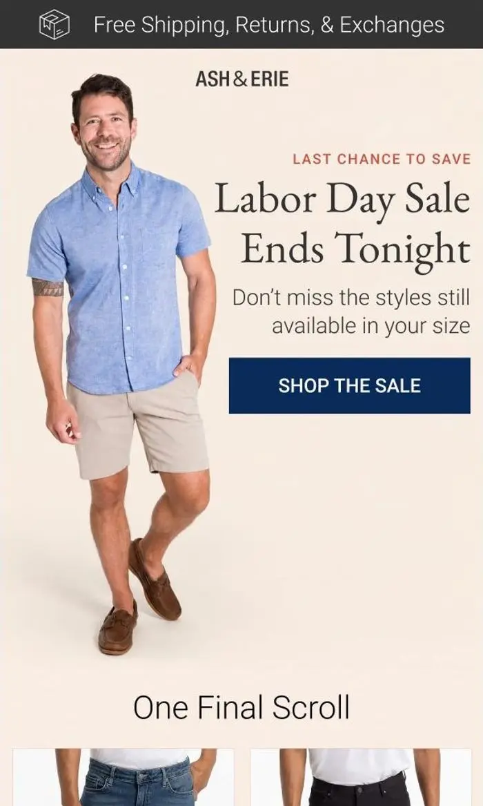Ash & Erie: Up 50% Off Ends Tonight!
