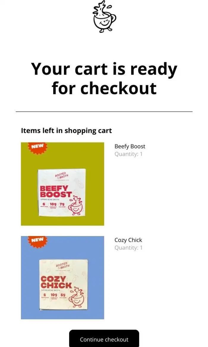 Rooted Broth: You left items at checkout