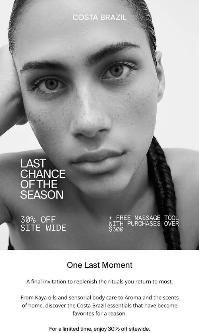 Costa Brazil: Last Chance: 30% Off Costa Brazil