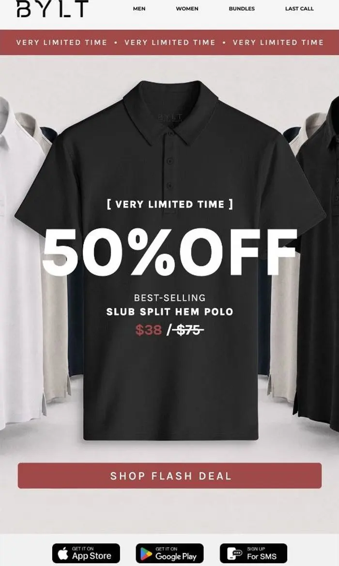 BYLT: Today’s Flash Deal: 50% OFF