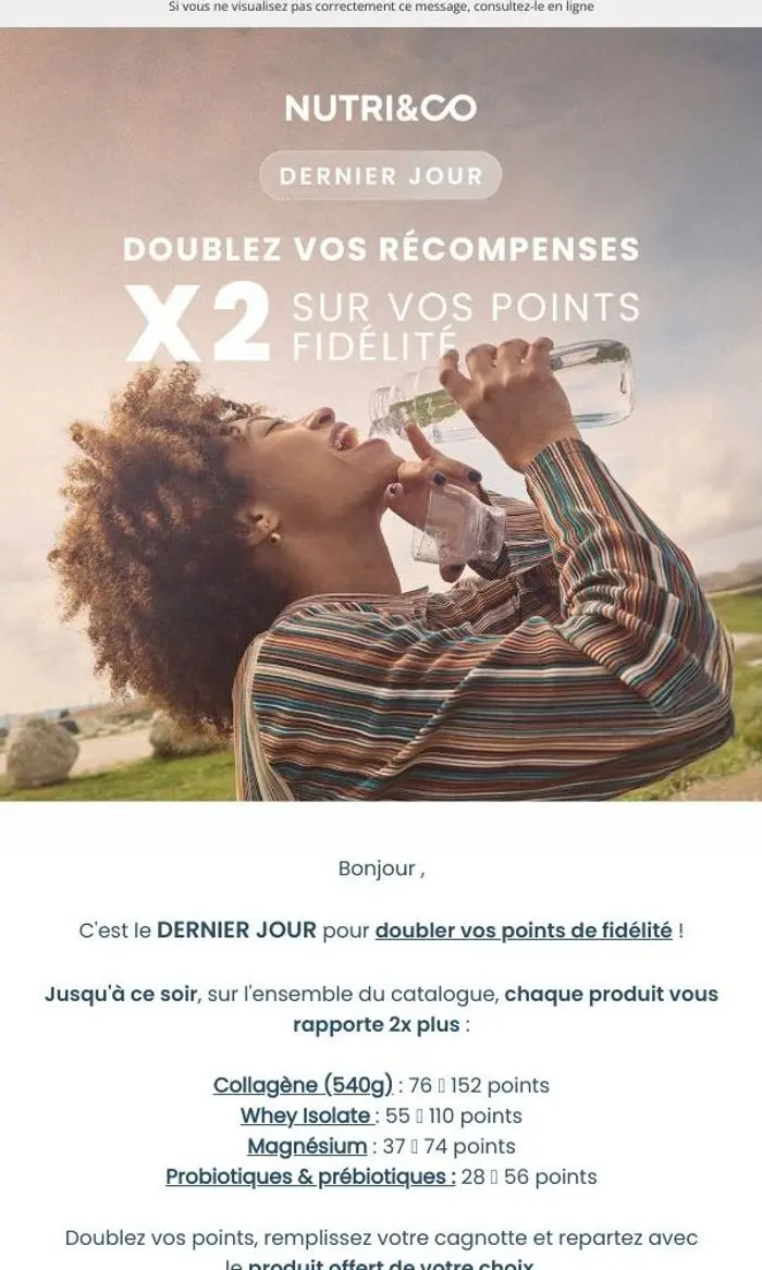 Nutri&Co: [DERNIÈRES HEURES] Vos points fidélité x2 ⏰