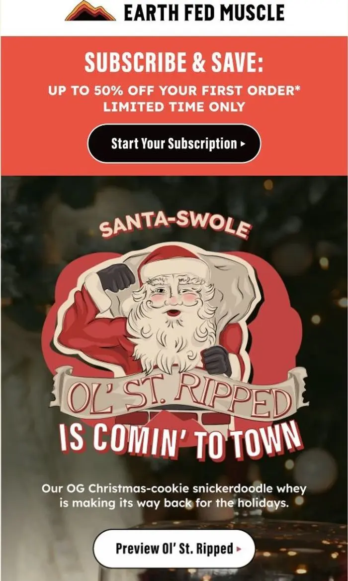 Earth Fed Muscle: 🎅 Countdown’s on: Ol’ St. Ripped is coming to town