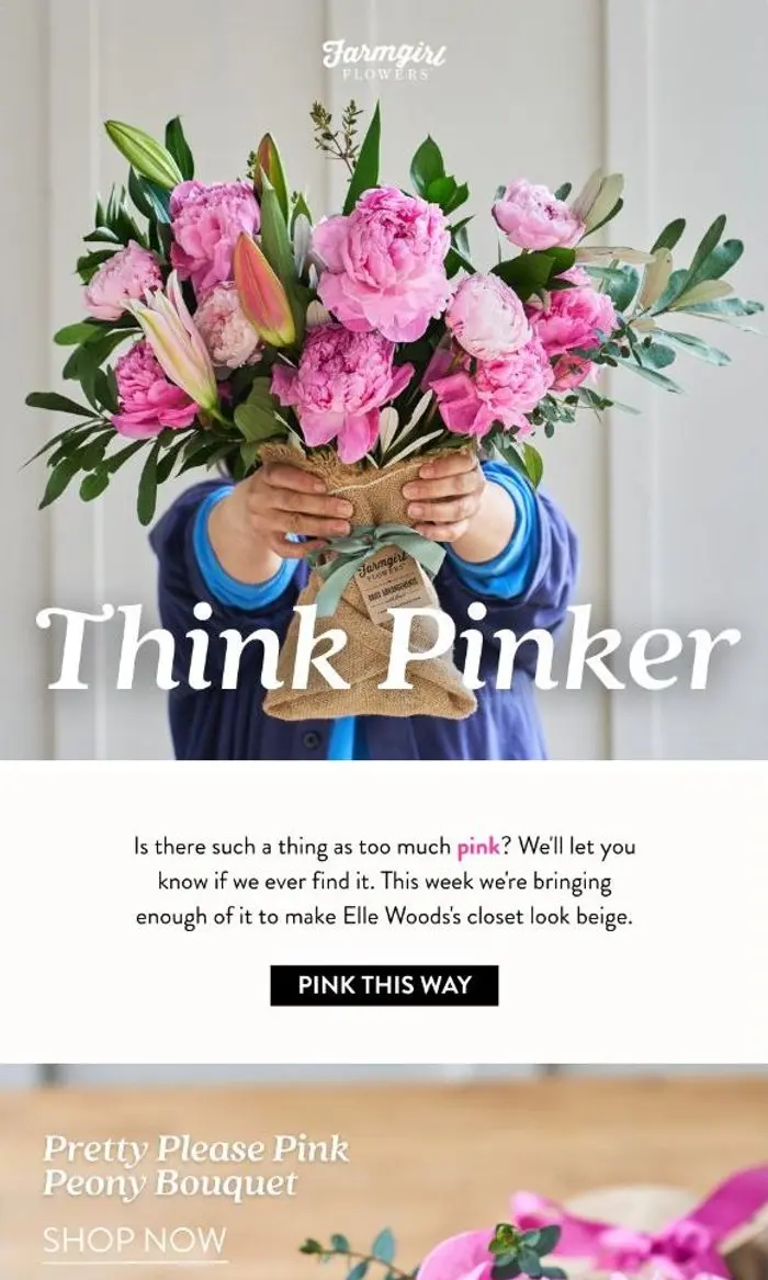 Farmgirl Flowers: think pinker