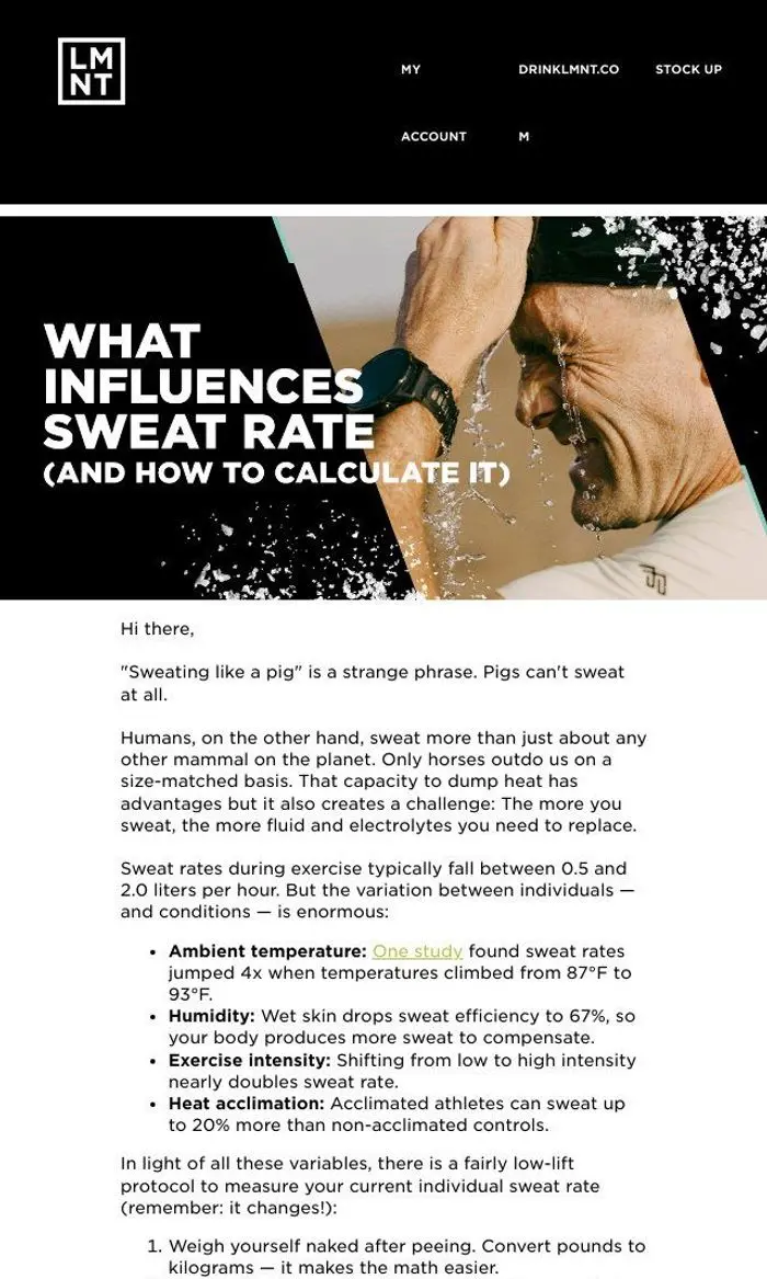 James and the LMNT Team: Calculate your sweat rate at home 😰