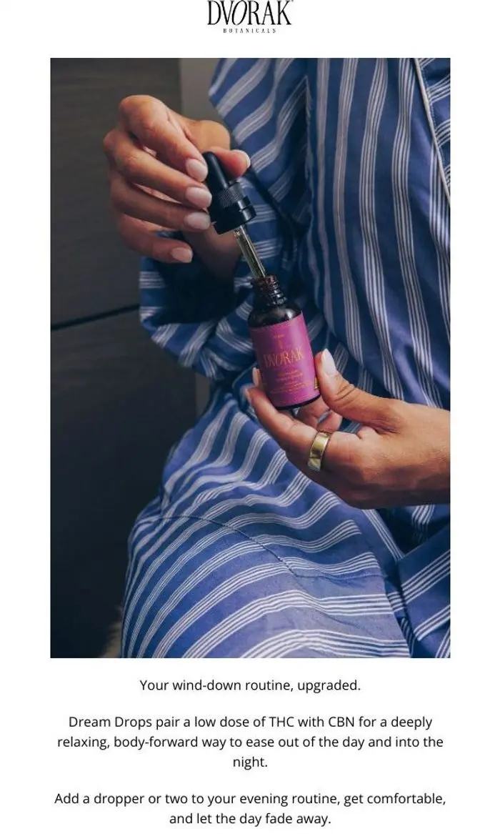 Dvorak Botanicals: 40% off Dream Drops for 24 hours 🌙