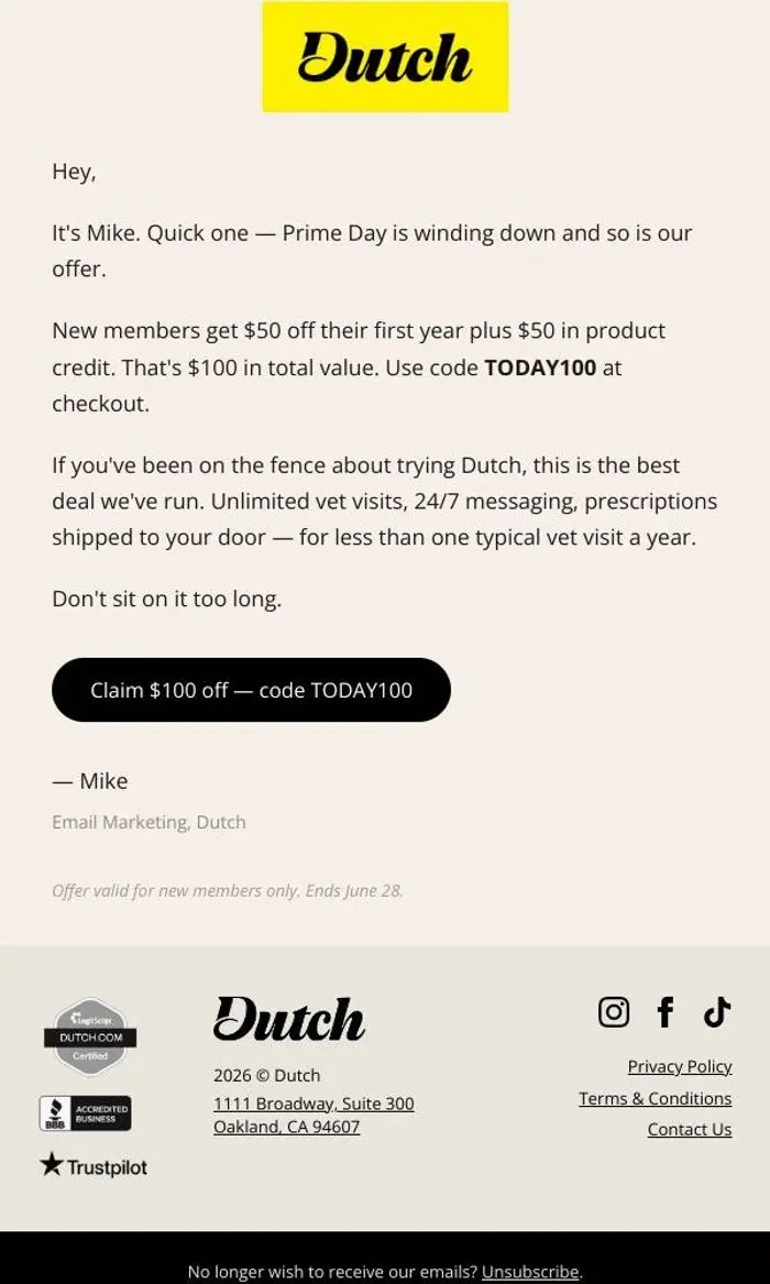 Dutch: Before this deal disappears