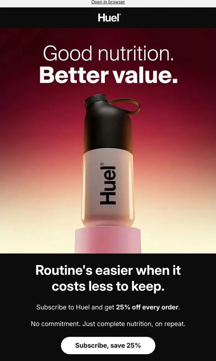 Huel: Back to routine. Not to overspending.
