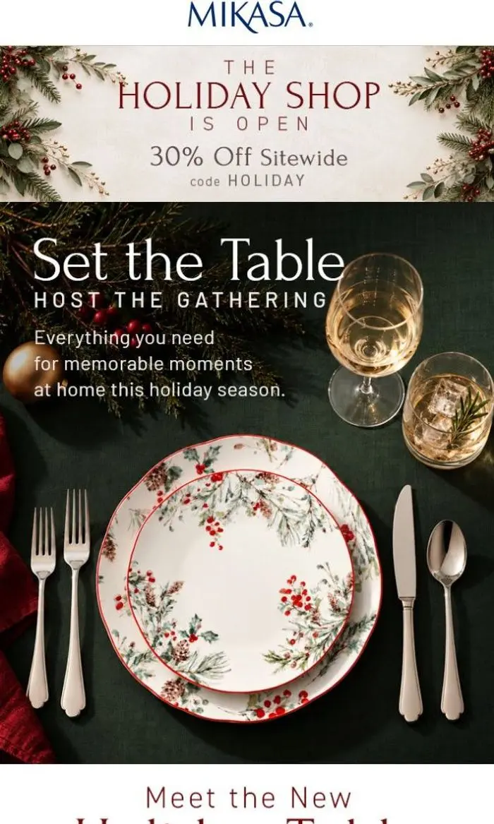 Mikasa: The Holiday Shop Is Here! 🎄 Take 30% Off Sitewide