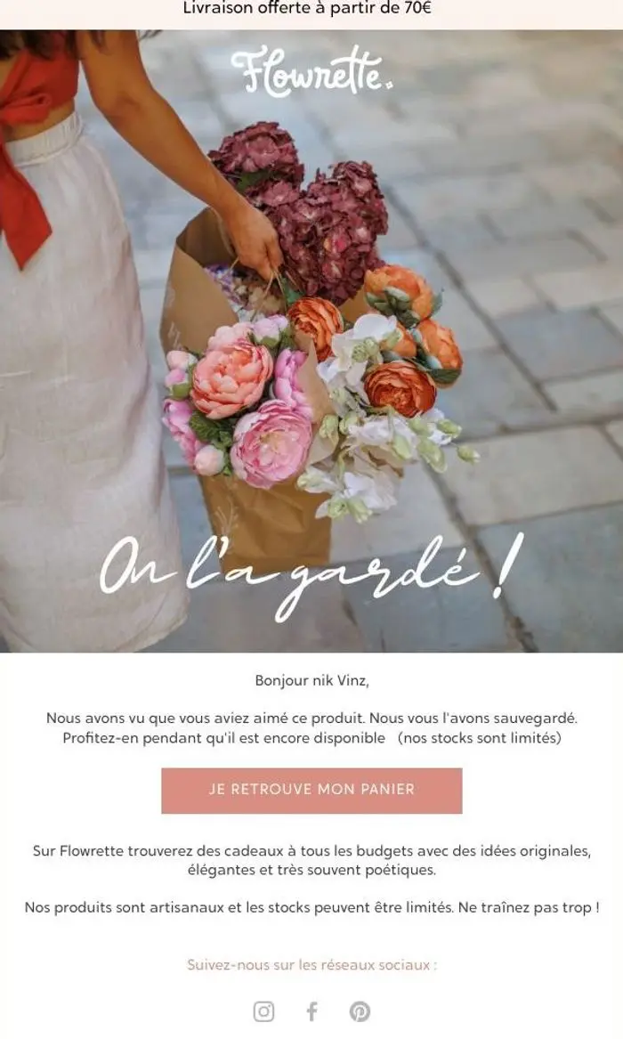Flowrette: Ne perdez pas votre produit ⏰