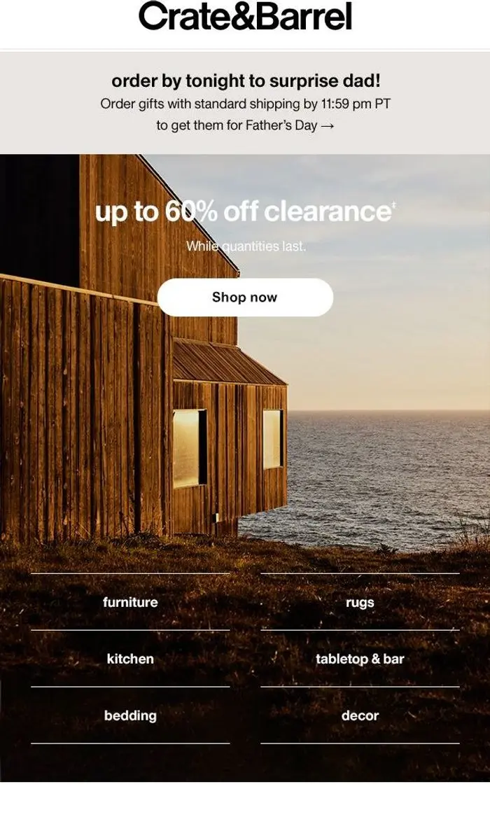 Crate & Barrel: Up to 60% off?! New markdowns just arrived →
