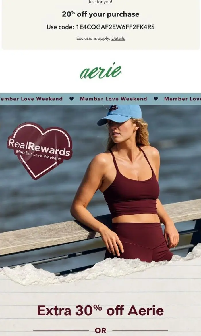 Aerie: Member Love Weekend ends TOMORROW!