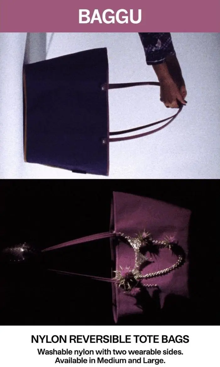 BAGGU: NEW: Nylon Reversible Tote Bags