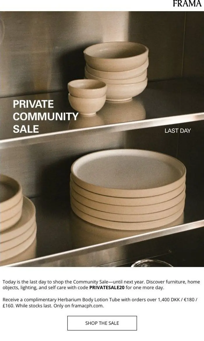 FRAMA: Last Day: Private Community Sale