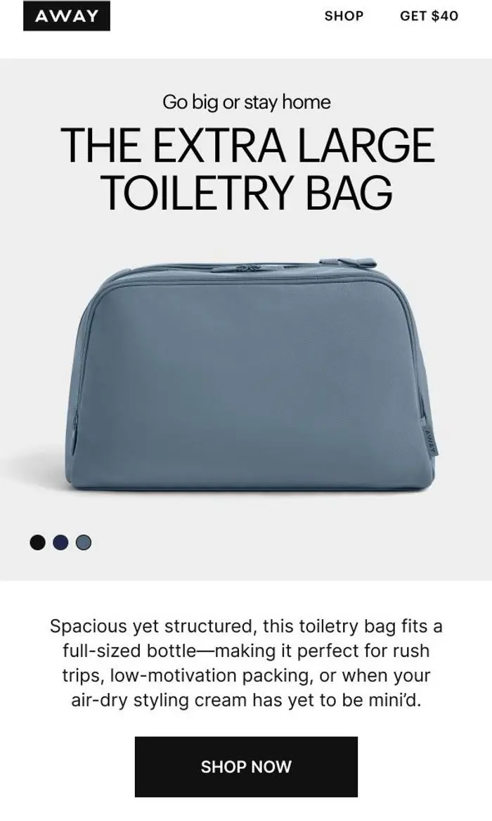 Away: Meet the Extra Large Toiletry Bag