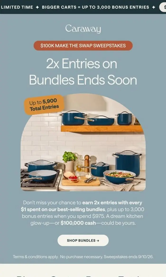 Caraway: ENDS SOON: Up to 5,990 Entries 🤯