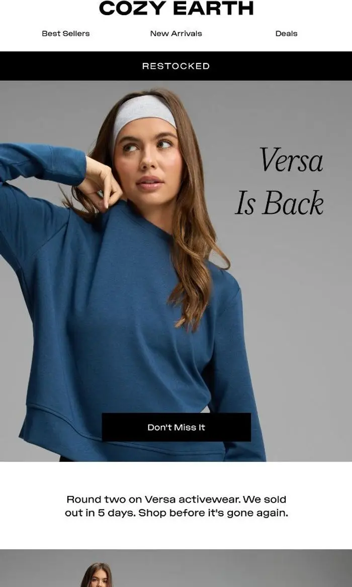 Cozy Earth: RESTOCKED | Versa Is Back ⭐