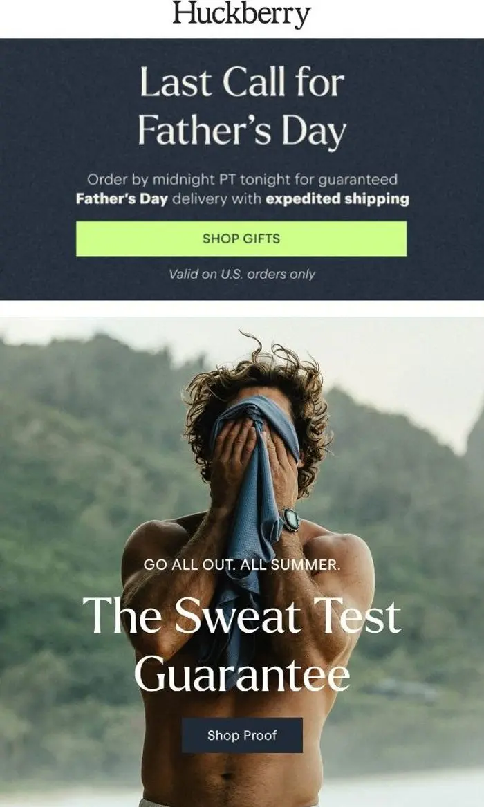 Huckberry: Introducing: The Sweat Test Guarantee