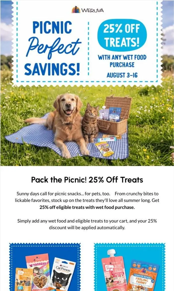 Weruva: Pack the Picnic! 🧺 25% Off Treats
