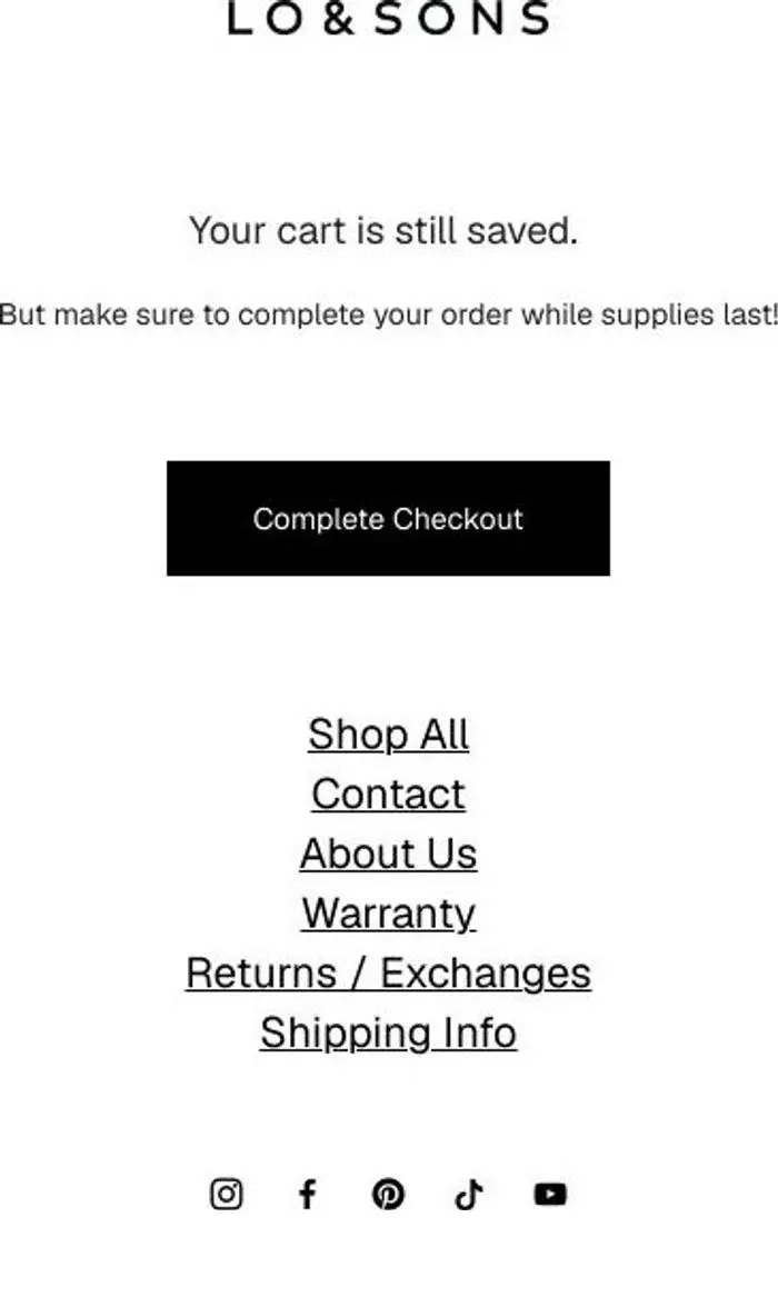 Lo & Sons: Complete Your Order