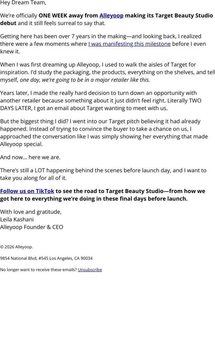 Alleyoop: How I ✨manifested✨ our Target launch