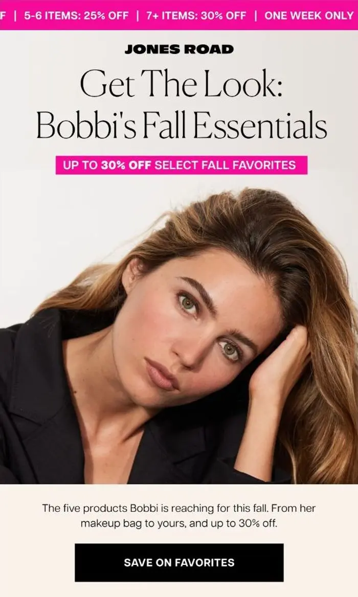 Jones Road Beauty: Save Up to 30% on Bobbi's Fall Essentials