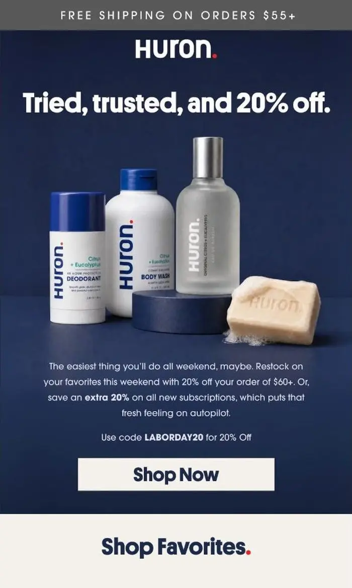 Huron: Grab 20% off this weekend only