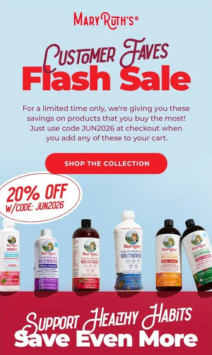 MaryRuth's: 20% off flash savings 🎊