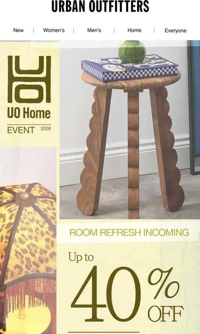 Urban Outfitters Europe: Up to 40% OFF Home ends today