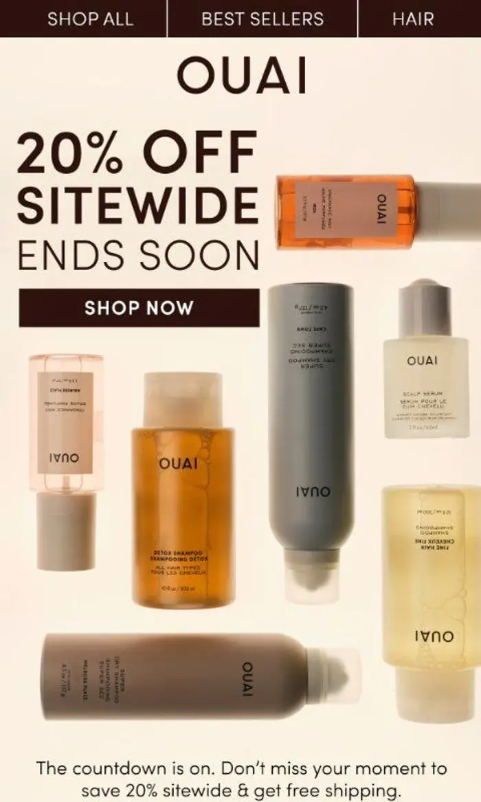 OUAI: ⏰ 20% off won't be here forever ⏰