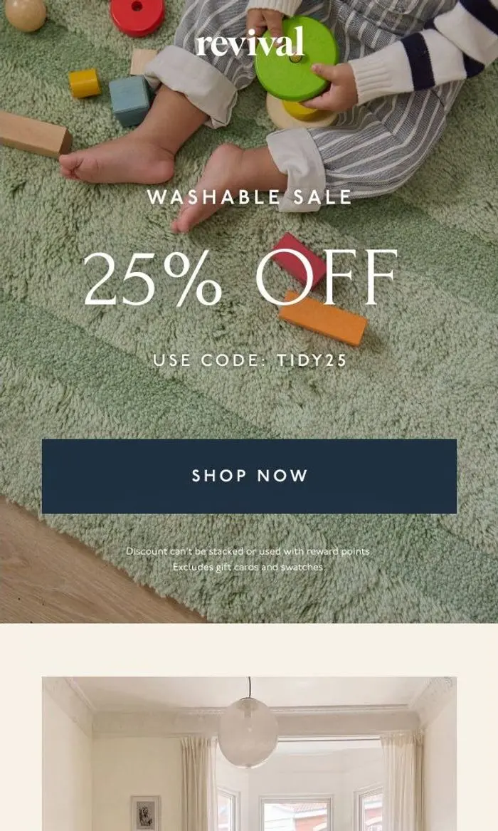 Revival: Washable Sale: 25% off