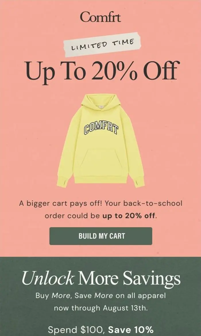 Comfrt: Up To 20% Off Looks Good On You