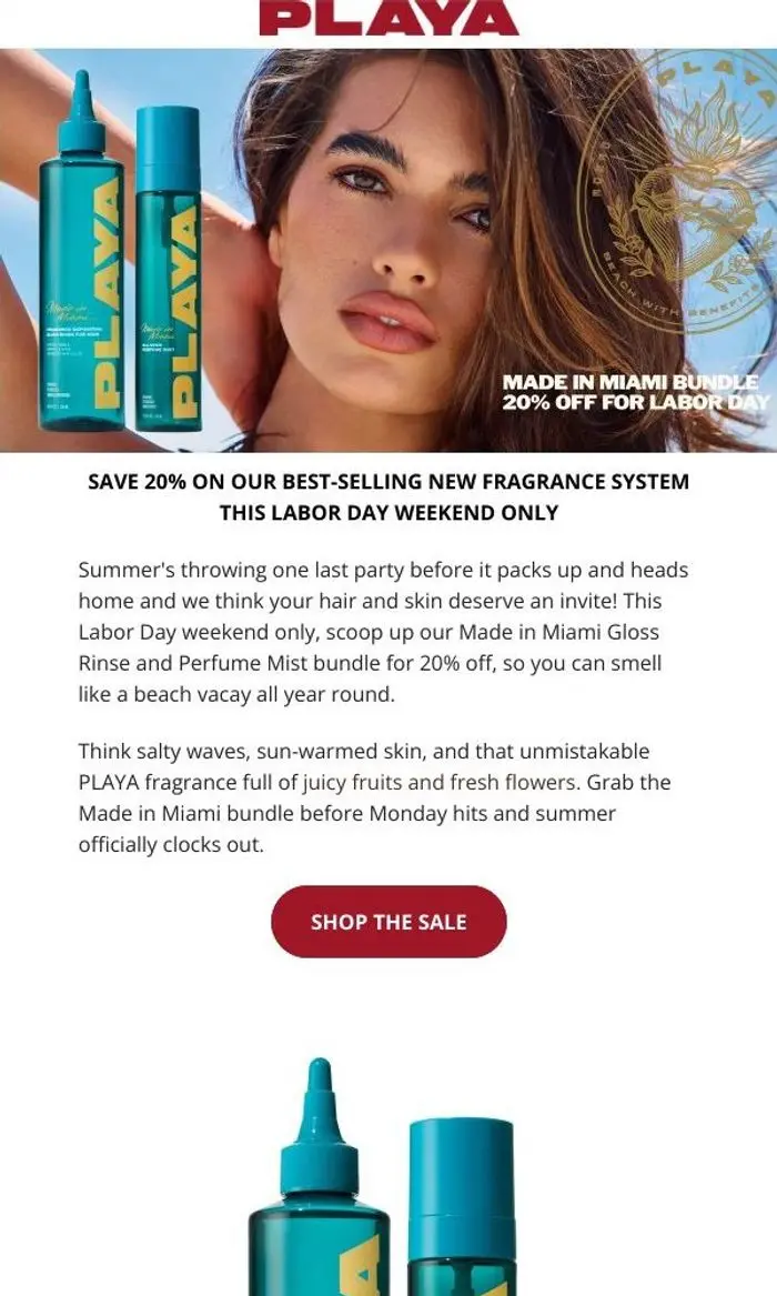 PLAYA BEAUTY: Last Splash of Summer: 20% Off 🌊