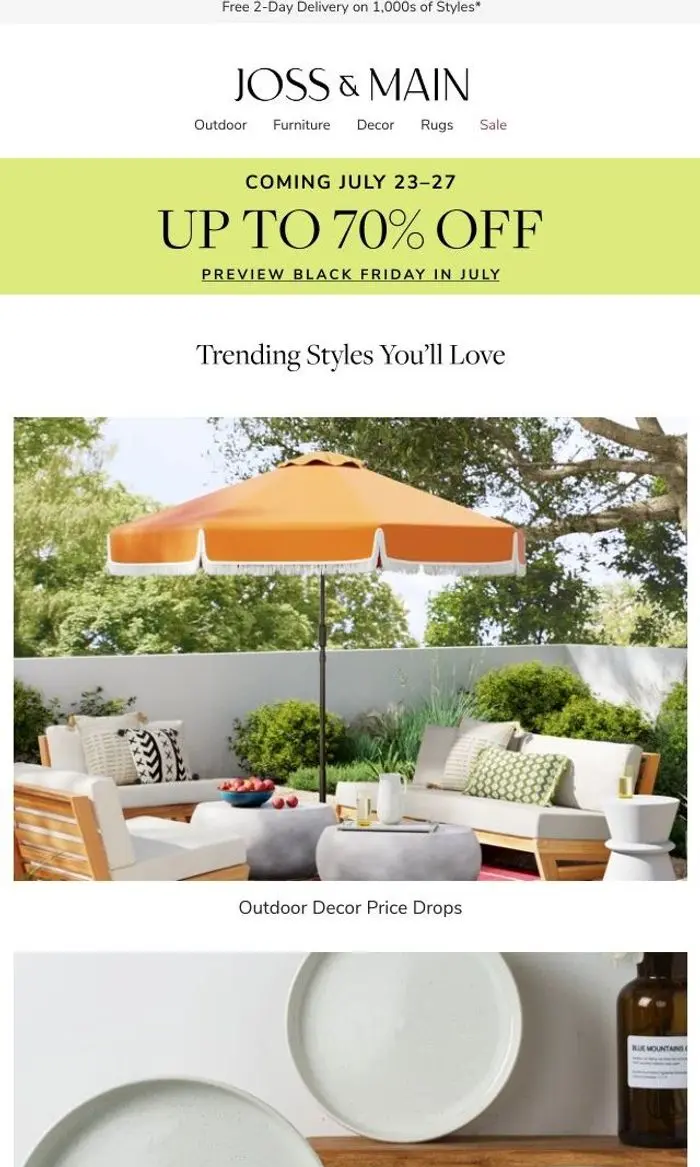 Joss & Main: In style – and on SALE. Shop outdoor accessories we love.