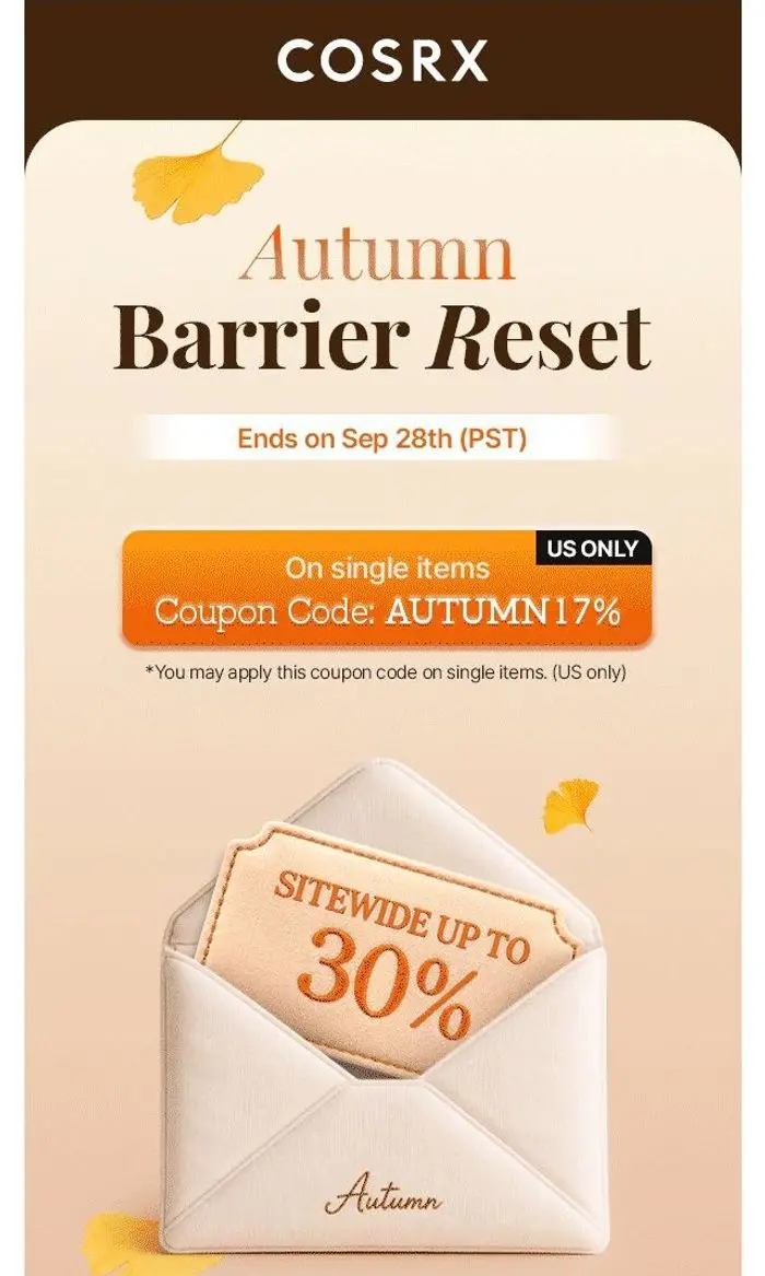 COSRX Official: AUTUMN BARRIER RESET🍂Free Gift Value $33??