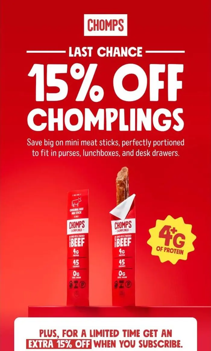 Chomps: Last chance: 15% off Chomplings