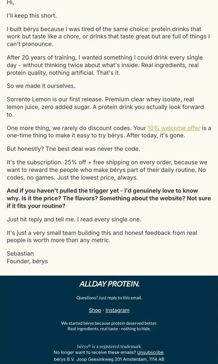 Sofia von bérys: A quick note from me.