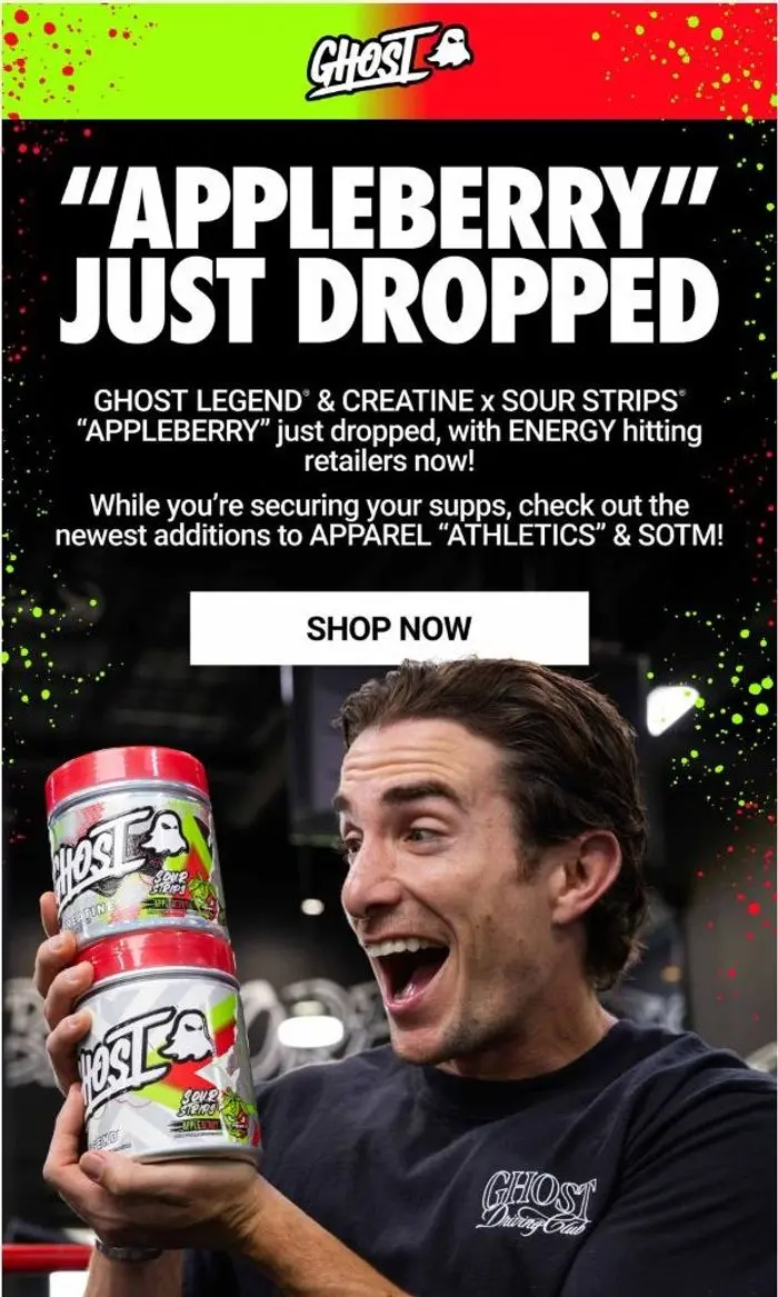 GHOST: GHOST® x SOUR STRIPS® "APPLEBERRY" Just Dropped!