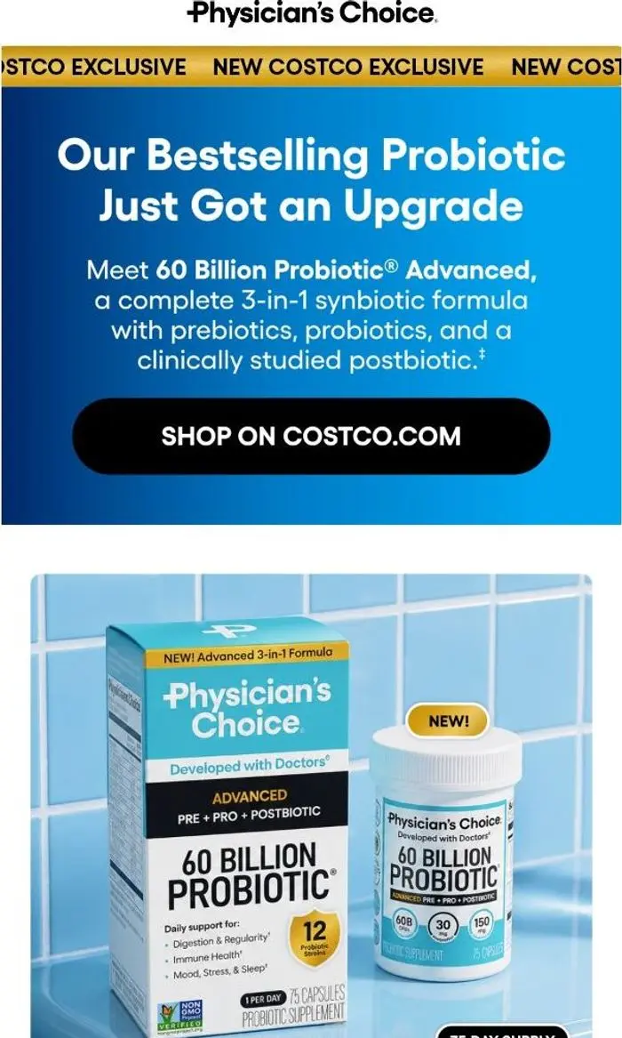Physicians Choice: NEW! Meet 60 Billion Probiotic® Advanced
