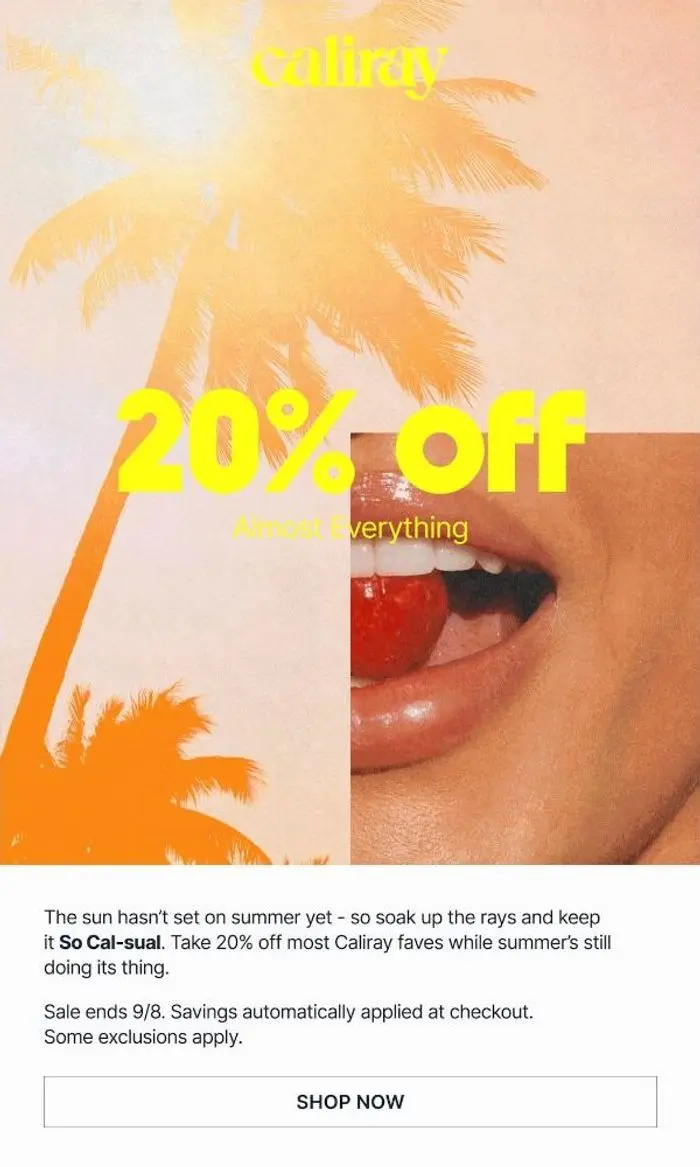 Caliray: 20% off almost everything (!!)