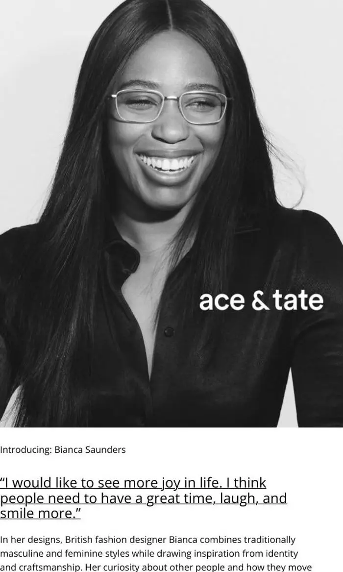 Ace & Tate: Introducing Bianca Saunders