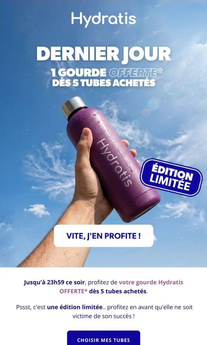 HYDRATIS: 🚨 Votre gourde offerte : dernier jour !