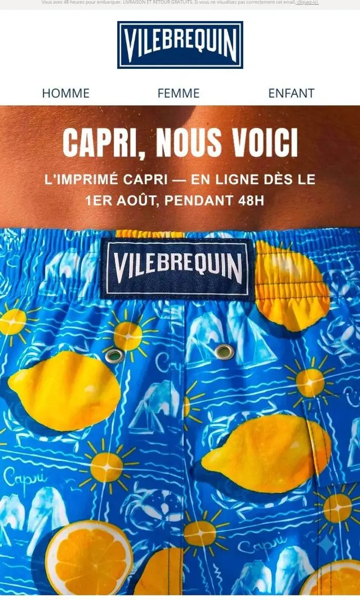 Vilebrequin: Escale à Capri : l'imprimé exclusif à découvrir sans tarder