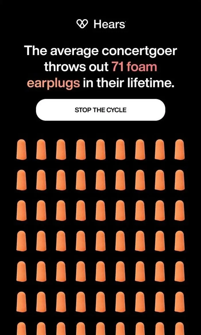 Hears Earplugs: Foam earplugs don't survive one show.